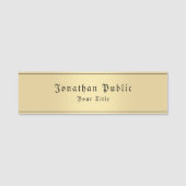 Imitate Gold Classic Look Old Style Text Template Namensschild (Vorderseite)