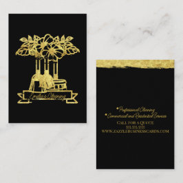 Imitate Gold Cleaning Floral Pflanze Script-Logo Visitenkarte