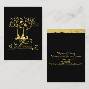Imitate Gold Cleaning Floral Pflanze Script-Logo Visitenkarte