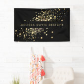 Imitate Gold Confetti auf Black Banner (Insitu)