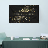 Imitate Gold Confetti auf Black Banner (Messeveranstaltung)