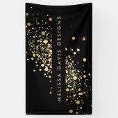 Imitate Gold Confetti auf Black Banner (Vertikal)