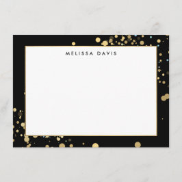 Imitate Gold Confetti auf Black Flat Notecard Mitteilungskarte