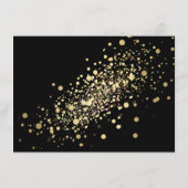 Imitate Gold Confetti auf Black Flat Notecard Mitteilungskarte (Rückseite)