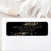 Imitate Gold Confetti auf dem Black Modern Address (Insitu)