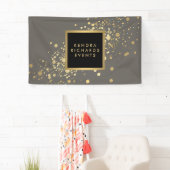 Imitate Gold Confetti auf dem modernen grauen Bann Banner (Insitu)