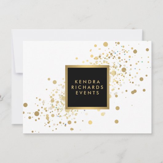 Imitate Gold Confetti auf dem White Gift Certifica (Vorderseite)