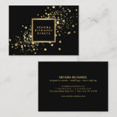 Imitate Gold Confetti auf der modernen schwarzen G Visitenkarte (Vorne/Hinten)