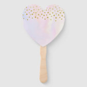 Imitate Gold Confetti auf Lila Wasserfarbenhochzei Fächer (Rückseite)