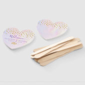 Imitate Gold Confetti auf Lila Wasserfarbenhochzei Fächer (Non-assembled)