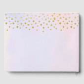 Imitate Gold Confetti auf Lila Wasserfarbenhochzei Gästebuch (Rückseite)