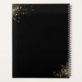 Imitate Gold Confetti auf Schwarz Verabredung Planer (Rückseite)