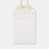 Imitate gold confetti danke Kalligraphie Hochzeit Geschenkanhänger (Rückseite)