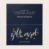 Imitate Gold Confetti & Dark Blue Gift Card (Außenseite Aufgefaltet)