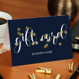 Imitate Gold Confetti & Dark Blue Gift Card