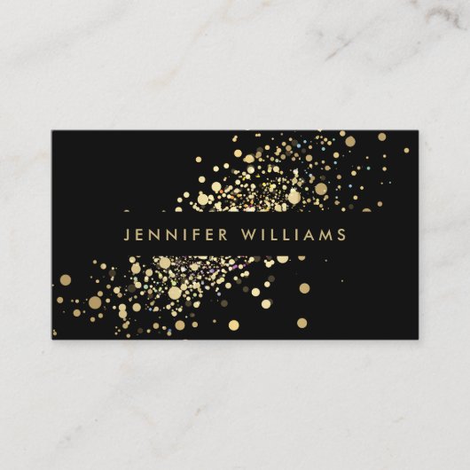 Imitate Gold Confetti Dots Event Planner, Stylist Visitenkarte (Vorderseite)