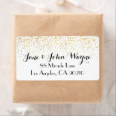 Imitate Gold Confetti Dots Hochzeit Rücksendeadres (Insitu)