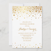 Imitate Gold Confetti Dots Paare Einladung (Vorderseite)
