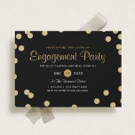 Imitate Gold Confetti Engagement Party einladen Einladung<br><div class="desc">Diese elegante Einladung zur Begegnung ist perfekt, um Ihre kommenden Nuptials stilvoll bekannt zu geben. Die Einladung enthält einen schwarzen Hintergrund mit einem goldenen Konfetti-Dot-Design aus Imitat, der eine Touch Glamour und Eleganz verleiht. Das Design ist einfach und elegant und gibt Ihren Gästen einen Vorgeschmack auf die Feier. Die Imitate...</div>