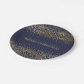 Imitate Gold Confetti Frohe Weihnachts Monogramm B Pappteller (Schrägansicht)