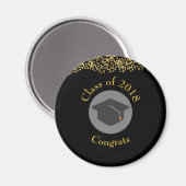 Imitate Gold Confetti & Graduation Cap Class 20xx Magnet (Vorderseite/Rückseite)