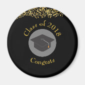 Imitate Gold Confetti & Graduation Cap Class 20xx Magnet (Vorne)