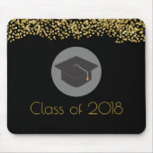 Imitate Gold Confetti & Graduation Cap Class 20xx Mousepad (Vorne)