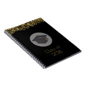 Imitate Gold Confetti & Graduation Cap Class 20xx Notizblock (Rechte Seite)
