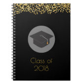 Imitate Gold Confetti & Graduation Cap Class 20xx Notizblock (Vorderseite)