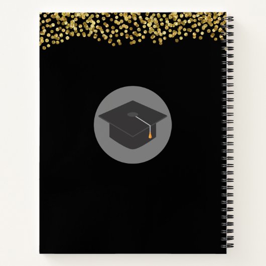 Imitate Gold Confetti & Graduation Cap Class 20xx Notizblock (Rückseite)