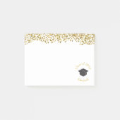 Imitate Gold Confetti & Graduation Cap Class 20xx Post-it Klebezettel (Vorderseite)