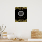 Imitate Gold Confetti & Graduation Cap Class 20xx Poster (Küche)