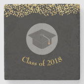 Imitate Gold Confetti & Graduation Cap Class 20xx Steinuntersetzer (Vorderseite)