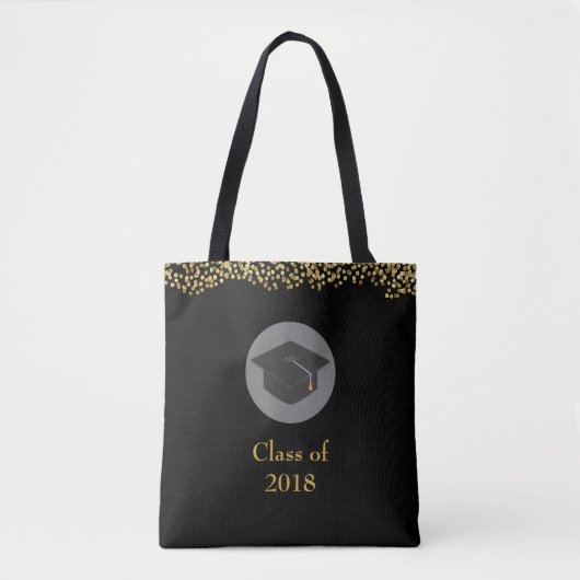 Imitate Gold Confetti & Graduation Cap Class 20xx Tasche (Vorderseite)