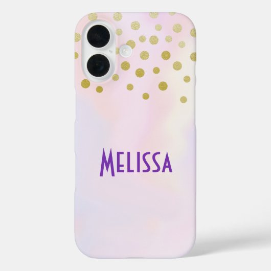 Imitate Gold Confetti Lila Wasserfarbe Case-Mate iPhone Hülle (Rückseite)