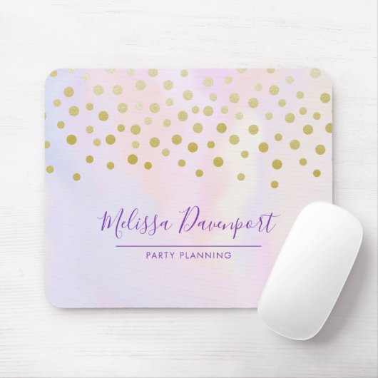 Imitate Gold Confetti Lila Wasserfarbe Mousepad (Mit Mouse)