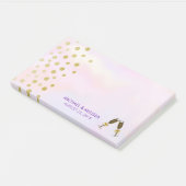 Imitate Gold Confetti mit Champagnerbrillen Hochze Post-it Klebezettel (angewinkelt)