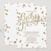 Imitate Gold Confetti Modern Baby Sprinkle Einladu Einladung (Vorne/Hinten)