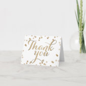 Imitate Gold Confetti Modern Danke Note Card (Vorderseite)