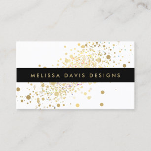 Imitate Gold Confetti Moderne Business Card Visitenkarte