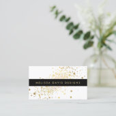 Imitate Gold Confetti Moderne Business Card Visitenkarte (Stehend Vorderseite)