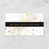 Imitate Gold Confetti Moderne Business Card Visitenkarte (Vorderseite)