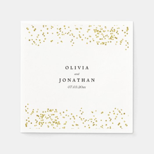 Imitate Gold Confetti | Moderne Hochzeit Napkins Serviette (Vorderseite)