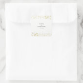 Imitate Gold Confetti | Moderne Hochzeitsticker Quadratischer Aufkleber (Tasche)
