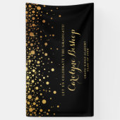 Imitate Gold Confetti Personalisierter Abschluss | Banner (Vertikal)