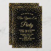 Imitate Gold Confetti Silvester Party Einladung (Vorne/Hinten)