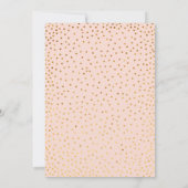 Imitate Gold Confetti Typografie Blush Baby Dusche Einladung (Rückseite)