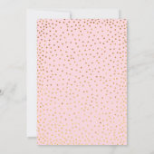 Imitate Gold Confetti Typografie Pink Baby Dusche Einladung (Rückseite)