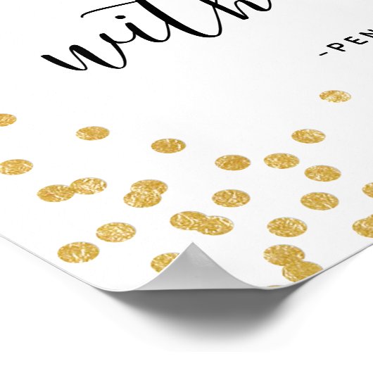 Imitate Gold Confetti Wander mit Liebe Poster (Ecke)