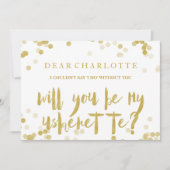 Imitate Gold Confetti werden Sie meine Usherette Einladung (Vorderseite)